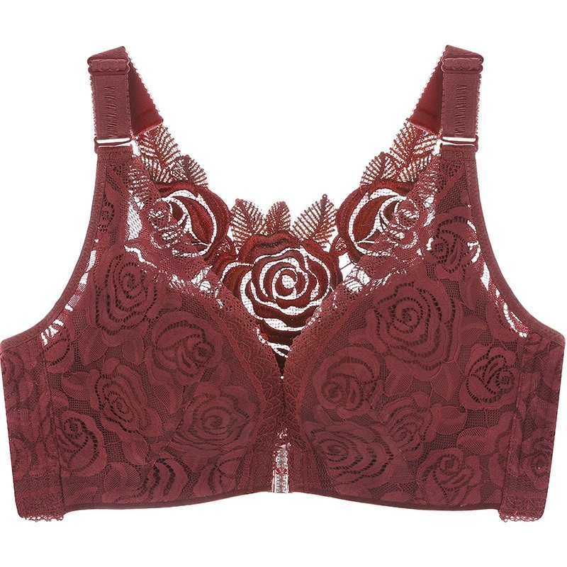 🎁Comfortable Experience🎁-- FitMe Rose Embroidery Front Closure Wirefree Bra