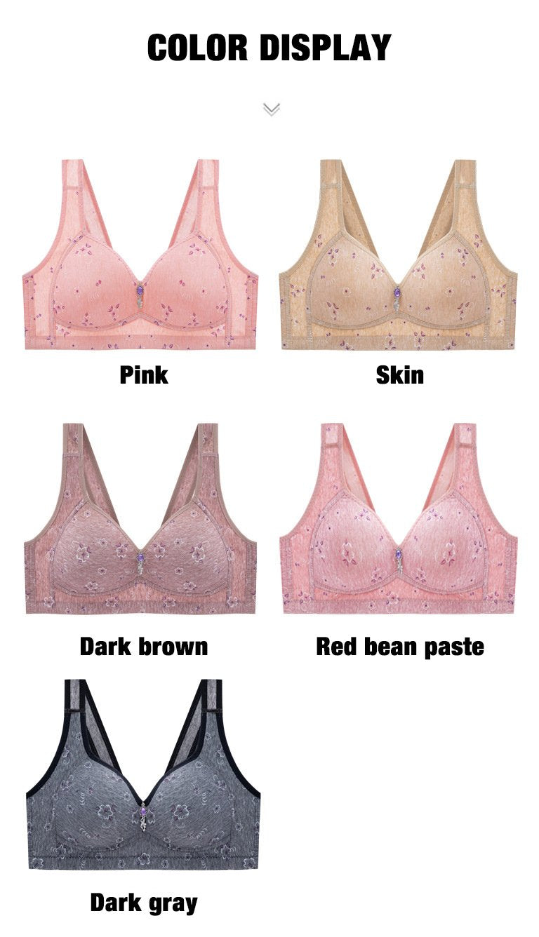 🔥Thin section without rims, big breasts, small, soft and comfortable vest, push-up bra