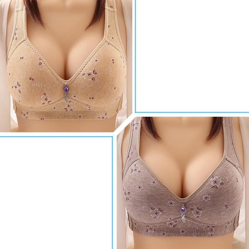 🔥Thin section without rims, big breasts, small, soft and comfortable vest, push-up bra