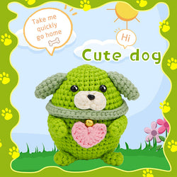 Avocado Filled Cotton Puppy Hand Knitting Kit