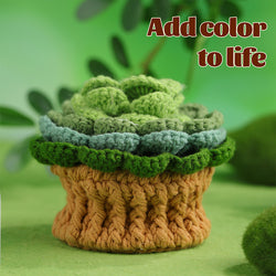 Creative greenery potted plant coaster DIY handmade knitting material package