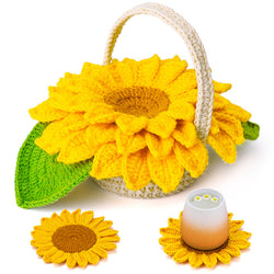 Creative sunflower coasters hand knitting material package