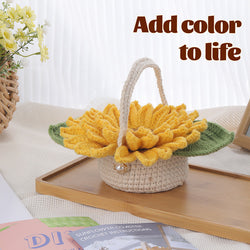 Creative sunflower coasters hand knitting material package