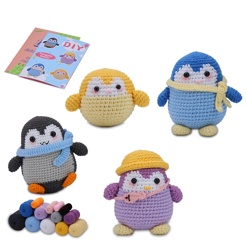 Penguin Figurine Hand Knitting Kit