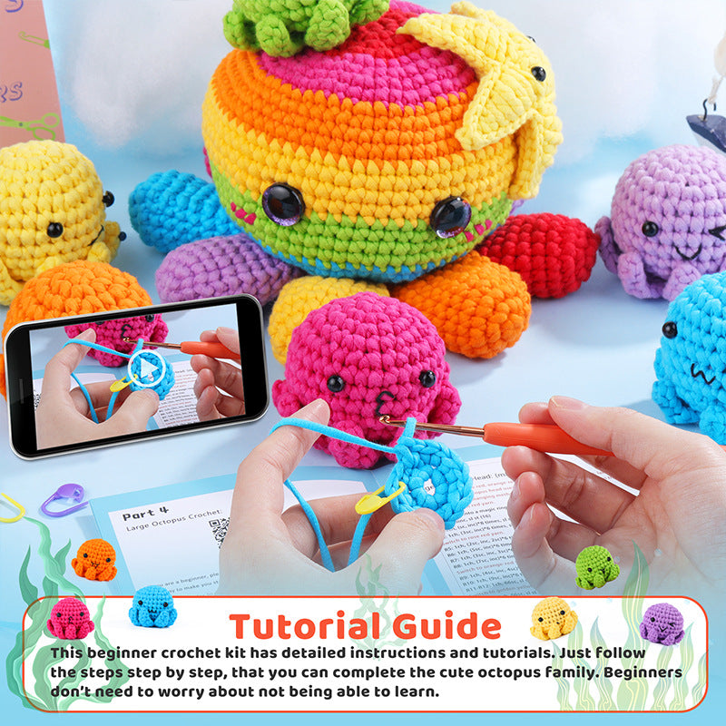 Octopus Family Doll Hand Knitting Kit