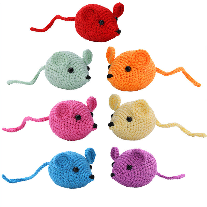 Colorful Mouse Doll Handmade Knitting Material Kit