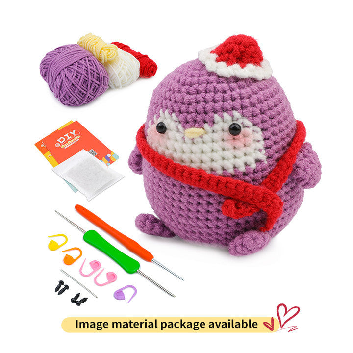 Penguin Figurine Pendant Handmade Knitting Material Kit