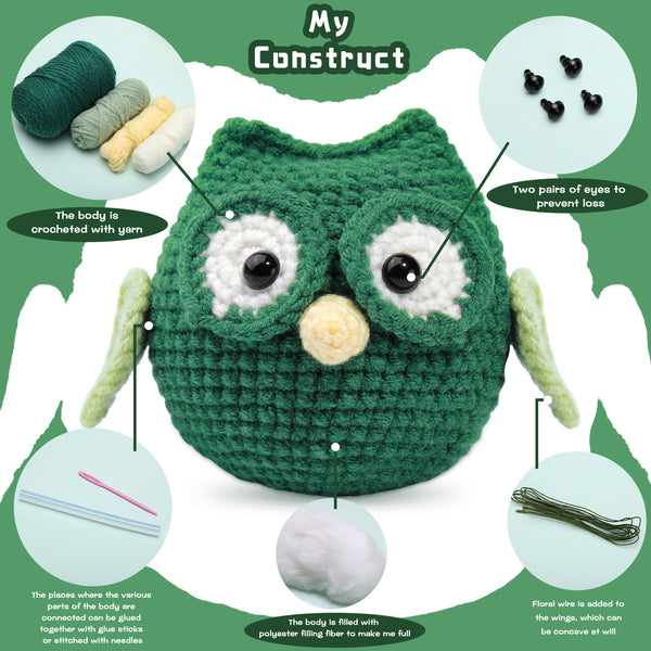 Owl doll handmade knitting material kit